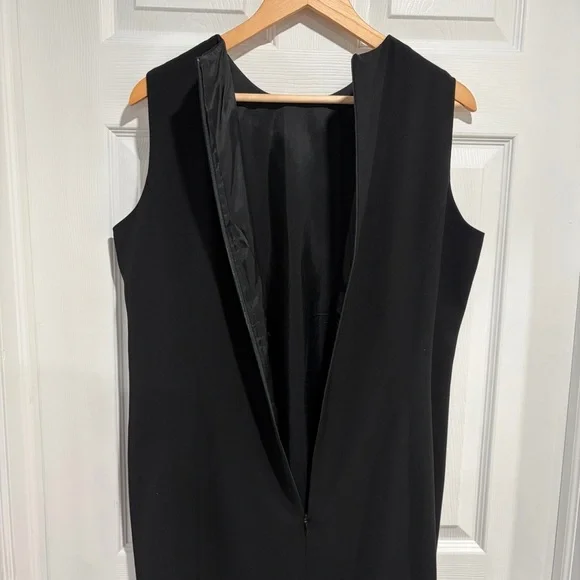 Jones New York Vintage Sleeveless Black Sheath Dress Zipper Enclosure Slit - Picture 6 of 9